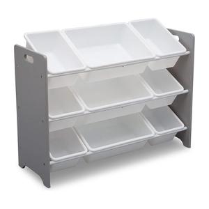 Delta Children MySize 9 Bin Plastic Toy Organizer - Greenguard Gold Certified, Grey, 33.37x11.75x23.5 Inch