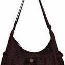 Plaid Crossbody Bags, Slouchy Hobo Crossbody Bag, Cute Messenger Bag, Nylon Crescent Crossbody Purse, Trendy Everyday Purse
