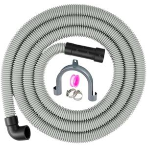 1Plusselect Dishwasher Drain Hose, 6FT Flexible Discharge Hose Extension Kit, Universal Replacement Drain Hose Fit with 5/8 Inch, 7/8 Inch, or 1 Inch OD Drain Outlet for Dishwasher