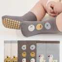 Baby Toddler Socks Non Slip 3 Pairs Cotton Ankle Grip Socks for Boys Girls Baby Kids Infants Children