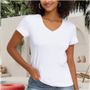 Women's Regular Fit V Neck T-shirts Soft Short Sleeve Tees Multipack, Casual & Everyday Wear(White XXL)