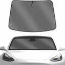 Karltys Front Windshield Sun Shade for 2017-2026 Tesla Model 3, Foldable Window Sunshade Custom Fit Model 3 Highland, 240T Reflective Sun Shade Visor Protector Blocks UV Rays Keep Car Cool