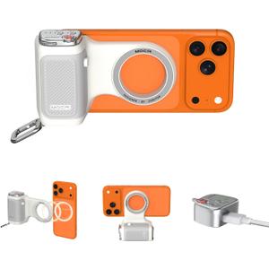 COMITOK MOCA - iPhone Camera Grip - for Native Camera Control with Removable Remote & Built-in Keychain, Magnetic Phone Camera Grip No Need App Support iOS26/17/18, Fun Shot Magnetic Grip with 1/4 Nut