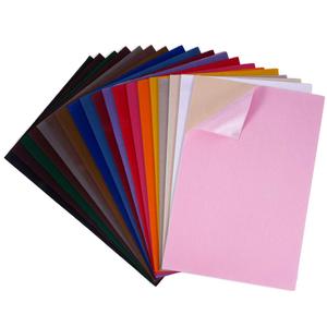 BENECREAT 19 Colors 8.3x11.8 Velvet Fabric Sticky Back Adhesive Back Sheets A4 Self-Adhesive Velvet Fabric Sheet for Halloween Christmas Decor Art and Craft Making