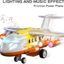 TEMI Toddler Airplane Toys for 3 Year Old, Toy Airplane for Boys Age 4-7, Large Spray Transport Airplane Toy with 12 Construction Vehicles, Toys for 3 4 5 6 7 8 Years Old (Lemon Yellow)