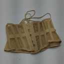 Heavy Duty Under Bust Steel Boned Waist Trainer Cincnher Women's Waspie Mesh Corset (Medium, Beige)