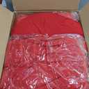 HolidayIdeas 4 Pack Red Spandex Table Skirt for 6 Ft Rectangle Tables, Fitted Stretch Tablecloth 30 x 72 Inch, Wrinkle Resistant Ruffle Design for Valentine's Day, Mother's Day, Trade Shows, Parties
