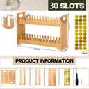 Cinnvoice Bamboo Cell Phone Holder Classroom Heavy Duty Widened 30 Slots 2-tier Wooden Cell Phone Storage Organizer Rack with 1-30 Number Stickers, Screwdriver and Screws for Classroom Office Desktop