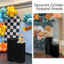 Set of 3 Spandex Cylinder Pedestal Stand Covers Stretchable Pillar Covers for Metal Cylinder Pedestal Stands Elastic Cylinder Plinth Display Covers for Baby Shower Birthday Decor
