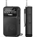 PRUNUS J-555 Pocket Radio AM FM USB-C Charging& Battery Operated, Excellent Reception& Clear Speaker and Headphone Jack, Back Clip, Flashlight, Transistor Radios, Portable Radios AM FM, Mini Radio