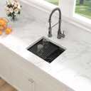 Sarlai 17 Black Undermount Bar Sink 17 x 15 Inch Workstation Bar Prep Sink, 17"x15"x9"