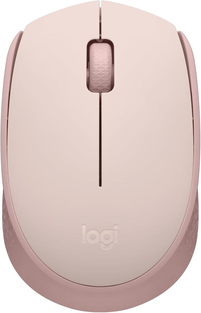 Logitech M170 Wireless Mouse for PC, Mac, Laptop, 2.4 GHz with USB Mini Receiver, Optical Tracking, 12-Months Battery Life, Ambidextrous - Rose