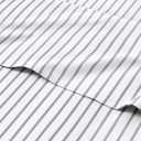 Blue and White Striped Sheets - 1 Flat & 1 Fitted Sheet & 2 Pillowcases w/ Deep Pockets - Cozy, Wrinkle & Fade Resistant - Ultra-Soft, Breathable & Cooling - Luxury Pinstripe Bedding - Queen Size