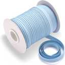 Tewadoo Bias Tape Double Fold 1/2 Inch - Light Blue 55 Yards Polyester Binding Tape for Sewing, Quilt Binding, Hemming, Seaming and Fabric Piping