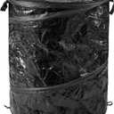 Collapsible Trash Can - 44-Gallon Portable Garbage Can Outdoor Bin with Zippered Lid for RV, Camping, Parties, or Yard Waste by Wakeman (Black)