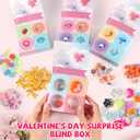 Valentines Day Gifts for Kids: 24 Pack Unique 4-in-1 Blind Box Sets Valentines Gift Card with Mochi Squishy Toys, Mini Kawaii Little Items for Girls Boys Classroom School Exchange Prize Party Favors