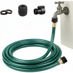 Lightweight Flexible PVC Garden Hose - 20FT Leakproof Water Hoses with Shut Off Valve and 3/4 Inch GHT Fittings for Small Yard and Outdoor Cleaning