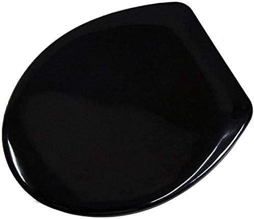 Toilet Seat Toilet Seat Black Toilet Seat Buffer European Style Resin Lid Thicken Slow-Close Universal Toilet Seat, Black Toilet lid