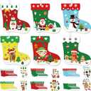 Containlol 48 Pcs Christmas Craft Kits for Kids Christmas Stockings Ornaments Kit Make Your Own Xmas Tree Craft DIY Stockings Cutouts for Holiday Farmhouse Decor Handcraft Supplies