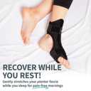 AZMED Plantar Fasciitis Night Splint & Support, Adjustable Orthotic Foot Drop Brace for Achilles Tendonitis and Heel Spur Relief, Black, One Size