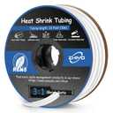 Heat Shrink Tubing 1/4 Inch, 3:1 Ratio Wires Tube, Dual Wall Adhesive-Lined Waterproof Wrap, 33FT White Industrial and Marine Grade