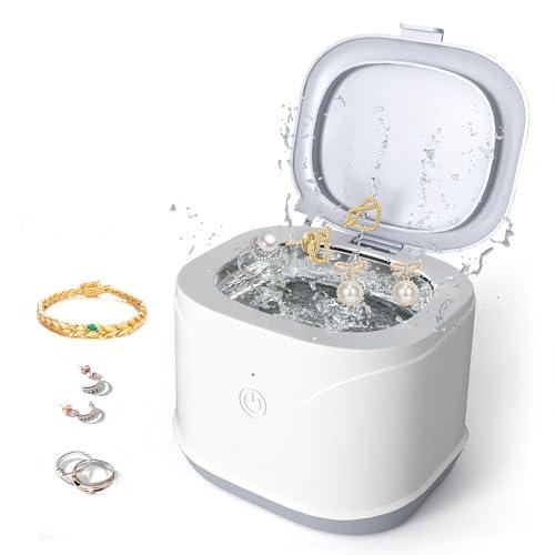 KUNPHY Jewelry Cleaner, Professional Ultrasonic Jewelry Cleaner for Use in All Ultrasonic Cleaner, Portable Jewelry Cleaner Solution for Silver, Diamond, Rings, Gold and Glasses，220ml(White)