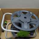 Water Hose Reel Cart, Holds 60-80 Ft of 5/8 Inch Hose, Green Wall Mounted Garden Hose Cart, Portable Hose Reel for Convenient Storage and Watering