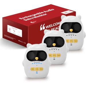 Audio Baby Monitor with Rechargeable Battery, Full-Duplex Wireless Intercom with 1000Ft Range, Baby Monitor Audio Only with Clear Sound, Two-Way Talk - for Home, Kids, Elderly, Pets (3Packs)