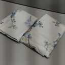 Luxury Sheets Set Queen Egyptian Percale Cotton Blue Floral Sheets Soft Smooth Breathable Bed Sheet Set with Deep Pocket (2Pcs, Queen Size, Blue Plum Bloosom)