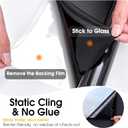 Coavas Blackout Window Privacy Film, Total 100% Light Blocking Window Tint for Home, Black Out Cover Room Darkening, Static Cling Removable Frosted Glass Door Coverings, 17.5 x 78.7 Inch, Blackout