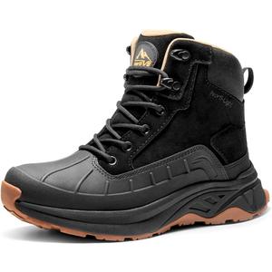 NORTIV 8 Women's Waterproof Hiking Boots Outdoor Trekking Camping Trail Hiking Boots (6.5, Black)