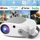 Mini Projector, 15000LM Portable Movie Projector for Bedroom, Real 720P Home Theater Supports 1080P, 3-Layer Glass Lens Projector for iPhone/TV Stick/PS5, Indoor & Outdoor Use