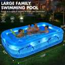 StarOcean 2026 Upgrade Inflatable Pool with Lights, Family Inflatable Swimming Pool for Kids,Adults,Blow Up Pool Solar Powered,Large Kiddie Pool,100"x63"x20"Oversized Thickened Pool for Backyard-Blue