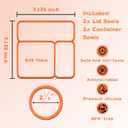 2 x 4 Packs Lid Seal Gasket For Omiebox,Omie Box Accessories for Kids Lunch Box Boxes, Food Grade Safe Silicone Rubber Seals (Orange)