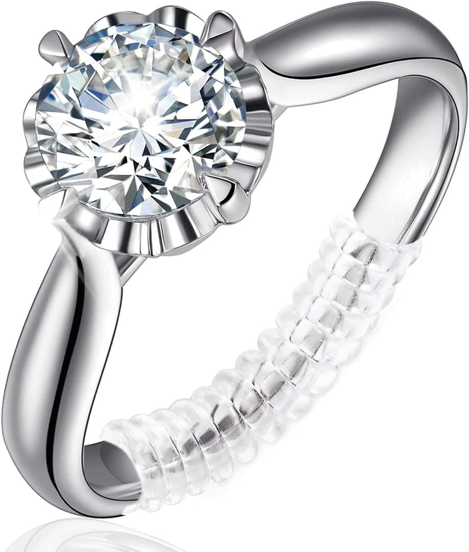 Ring Sizers for Loose Rings - 12 Pack, 4 Sizes Ring Resizer, Invisible Guards Design for Women & Men, Spacers and Tighteners, Fits Bands Up to 6mm, Reduces Size by 0.5-1.5, by Ottemax