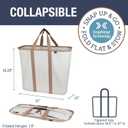 CleverMade Collapsible Laundry Caddy Foldable Laundry Hamper & Tote, XXL 64L Pop-Up Laundry Basket with Handles, Space-Saving Laundry Organizer for Home & Travel, 2 Pack - LUXE Cream Herringbone