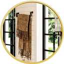 Growsun 30'' Gold Round Mirror, Circle Wall Mirror for Bathroom Vanity, Entryway Living Room with Metal Frame for Home Decor