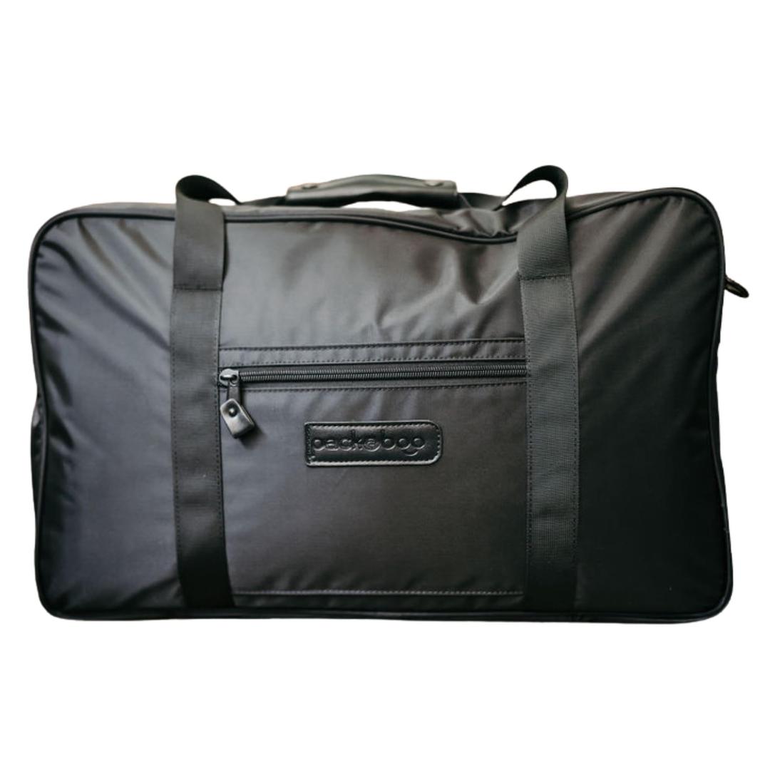 Packaboo Luxe Premium Baby Travel Bag & Hanging Closet Organizer | Water-Resistant Nylon Diaper Duffel with 24 Expandable Mesh Pockets, Luggage Sleeve & TSA-Approved Carry-On Size for Family Travel
