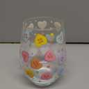 Maxcheck 6 Pcs Candy Conversation Valentines Day Cups Stemless Wine Glass Set 18 oz Heart Wine Glasses Colorful Conversation Drinking Glasses for Valentine Party Wedding Present Holiday Party Gift