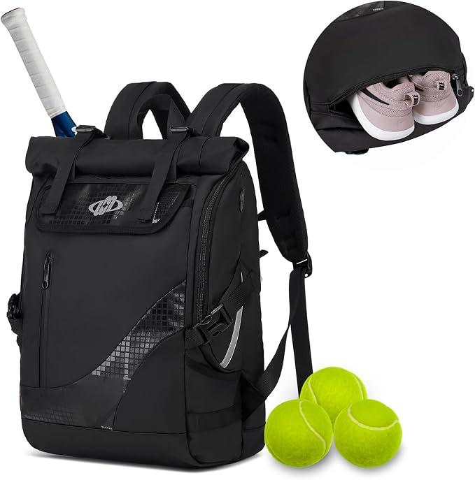 Tennis Bag Tennis Backpack for Men and Women Holds 2 Rackets with Shoe Compartment, Large Padel Racket Bag for Badminton Racket