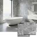 12 Sq.Ft Peel and Stick Floor Tile, Athens Grey Matte Marble Vinyl Flooring for Bathroom, Kitchen and RV. Waterproof Rigid Core Backsplash, Rental Friendly 12 Sheets (12"x12")
