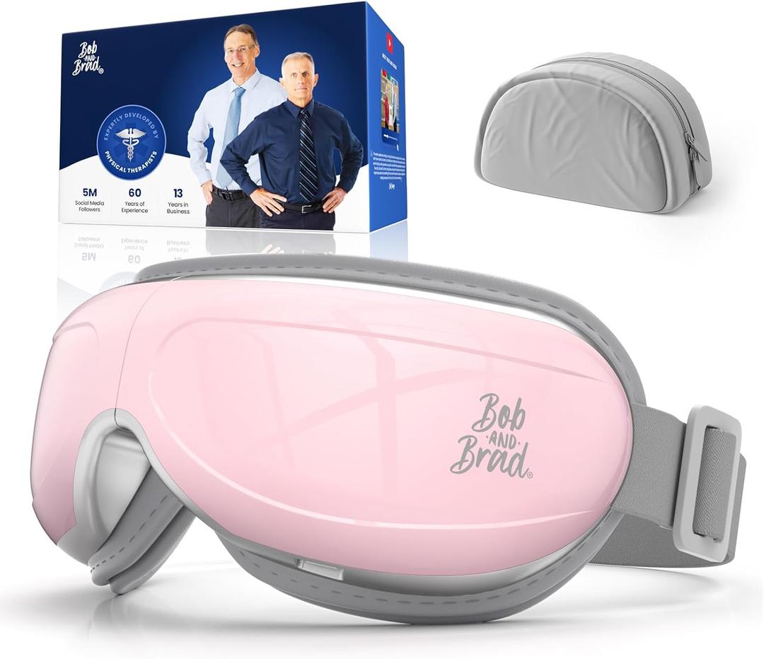 BOB AND BRAD Eye Massager FSA Eligible, EyeOasis 2 Heated Eye Massager for Dry Eyes, Temple Massager for Headache, Migraine & Tension Relief, Warm Compress Eye Massage for Stress Relief (Blush Pink)
