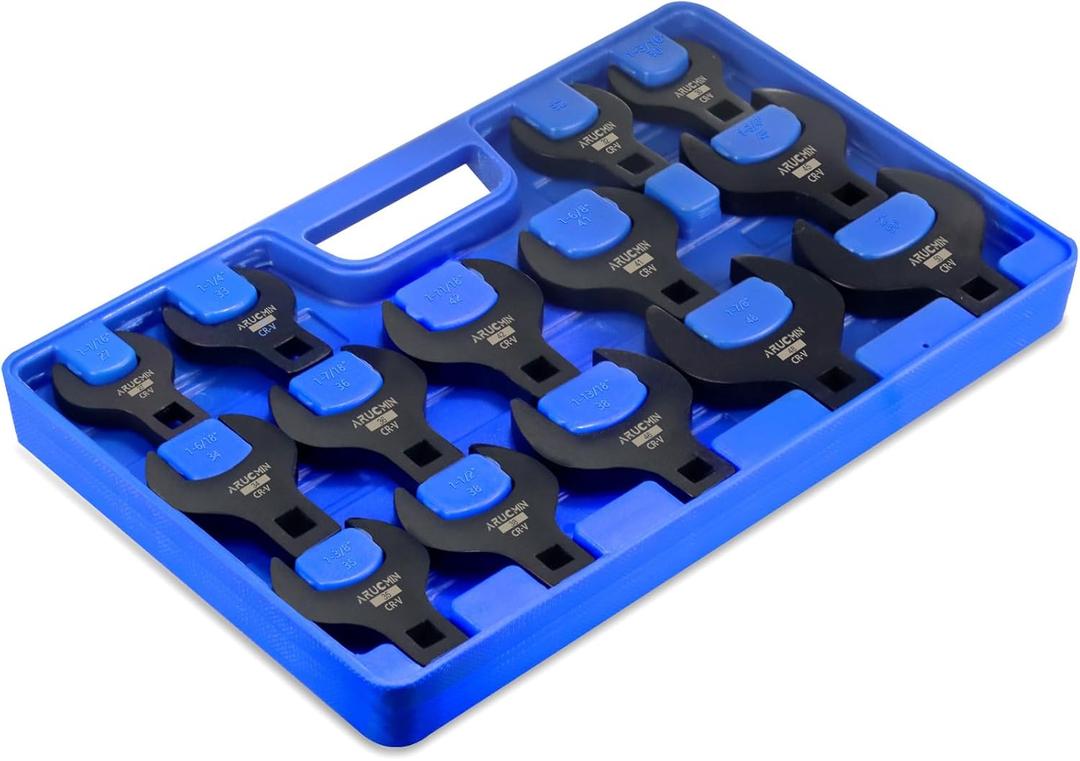 14-Piece Jumbo Crowfoot Wrench Set,1/2" Drive Metric Crowfoot Wrenches 27 to 50mm Chrome Vanadium Steel Crows Foot Wrench Set