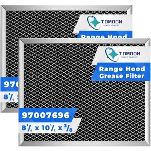 Range Hood Filter 97007696 41F 10.5 x 8.75 Replacement for Bro.an Range Hoods - Aluminum Mesh Charcoal Combo - Replace 97007996, WB2X10700, 50187, 97005687|2 Pack by TOMOON