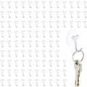 Juvale Mini Clear Suction Cup Hooks - Tool-Free Installation & Removal with Mini Suction Hooks - Durable Waterproof PVC Design with Plastic Hangers - 0.19 in (30 mm), Pack of 100, Clear