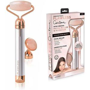 Finishing Touch Flawless Contour Vibrating Facial Roller & Massager, Rose Quartz