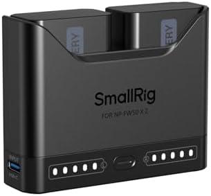 SMALLRIG NP-FW50 Camera Battery Set for Sony, 11W Dual Slot Charger with 1030mAh Batteries, Full Compatible with Sony A6000 A6100 A6300 A6400 ZV-E10 A7 A7S A7R A7SII A7RII A5000 A5100 ILCE-QX1