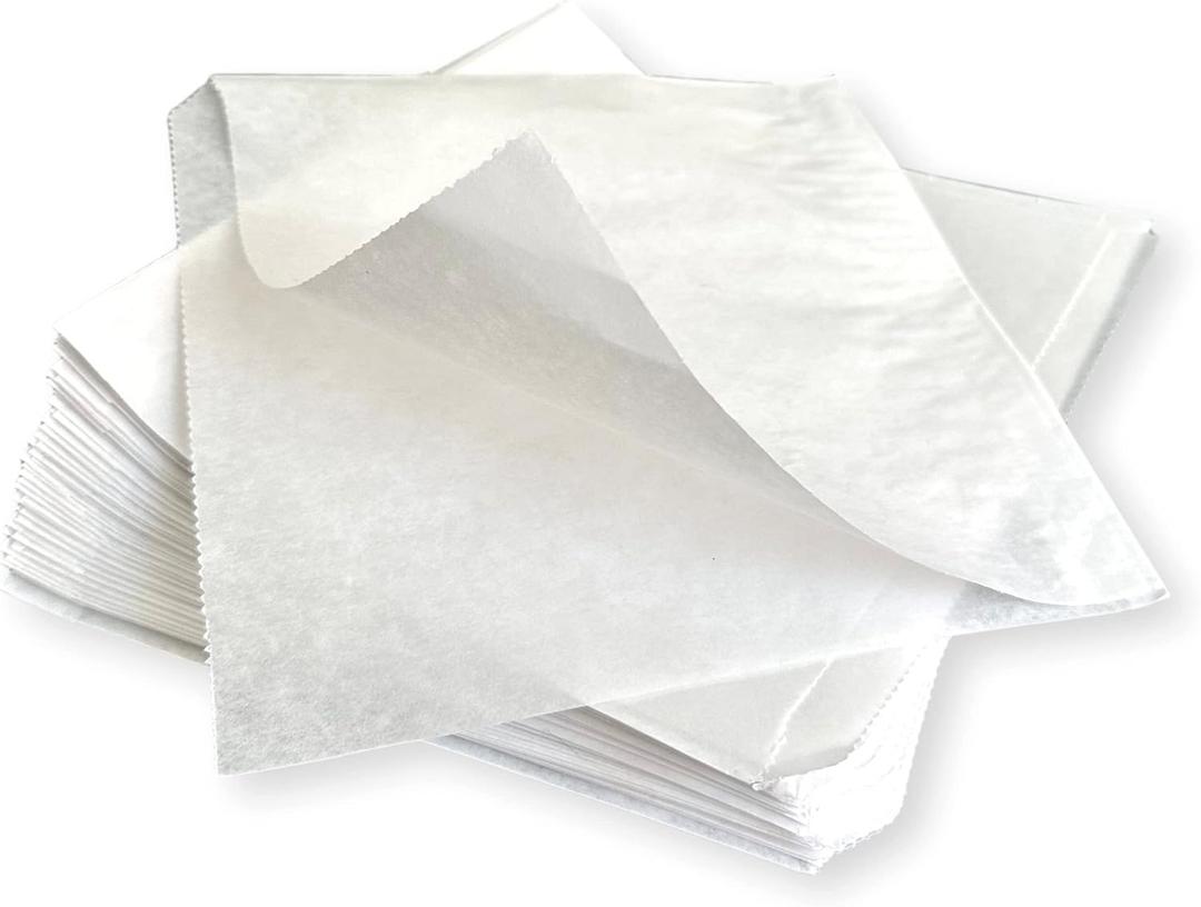 Soft Pretzel Bags - 125ct - White, Grease-Resistant Double Open Bags for Concession Stands, Snack Bars, Cafes, Delis, and Food Trucks. Perfect for Large Street Pretzels, Croissants, and Cookies., Large, One Size