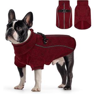 Dog Jacket, Reflective Dog Jackets for Large Dogs Boy, Warm Fleece Dogs Coat Winter Coat with D-Ring Cold Weather Doggie Clothes, Black XX-Large