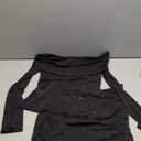 Womens Sexy Two Piece Outfits Mesh Off Shoulder Y2K Going Out Crop Top Bodycon Skirt Sets Long Sleeve Ruched Mini Dress, Size L